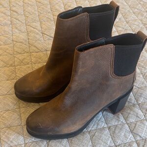 Sorel Brown and Black Ankle Booties